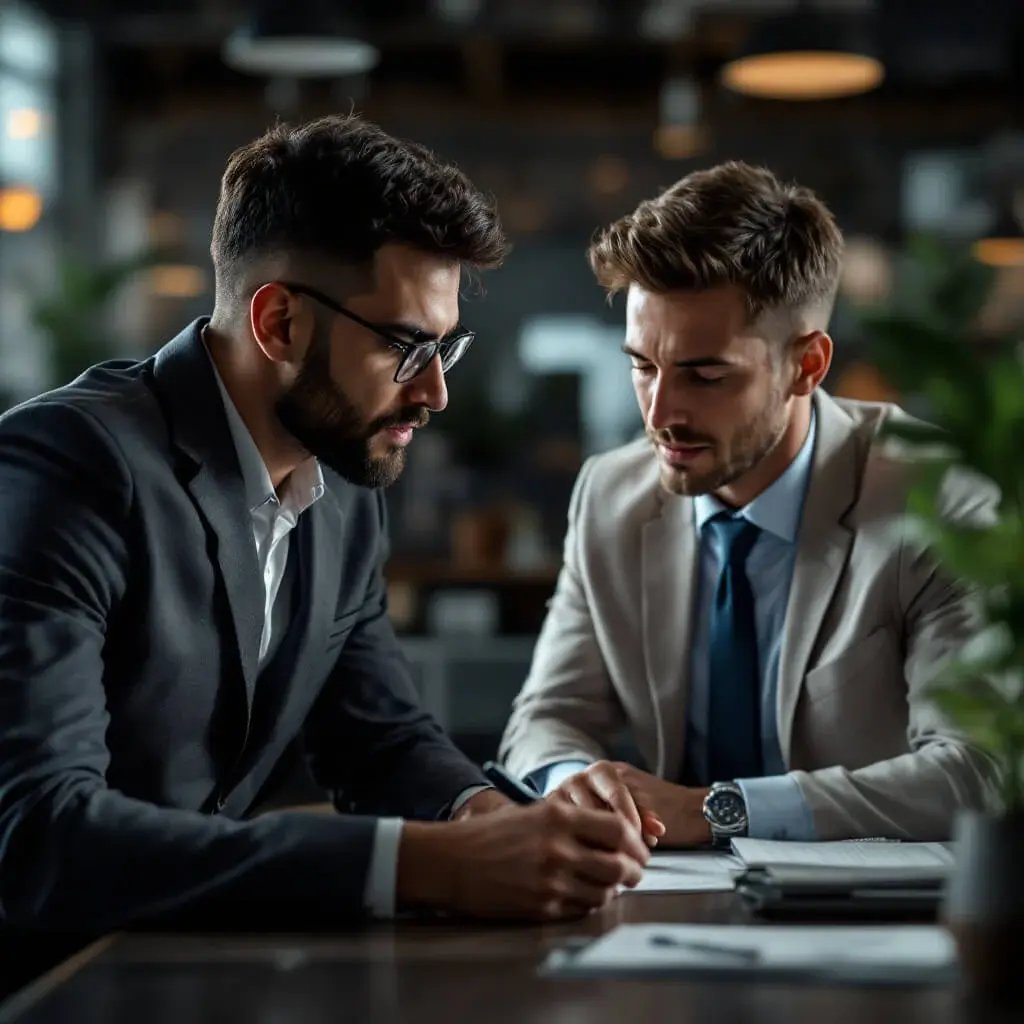 business executives offering cmo and cro services to client 