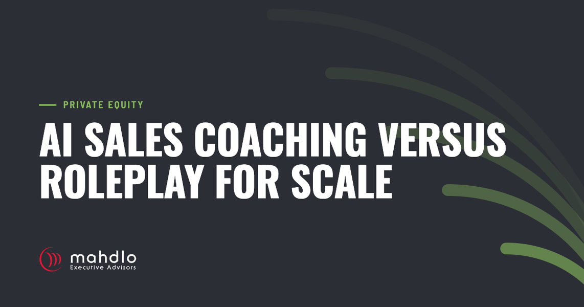 Mahdlo article card: AI Sales Coaching Versus Roleplay for Scale