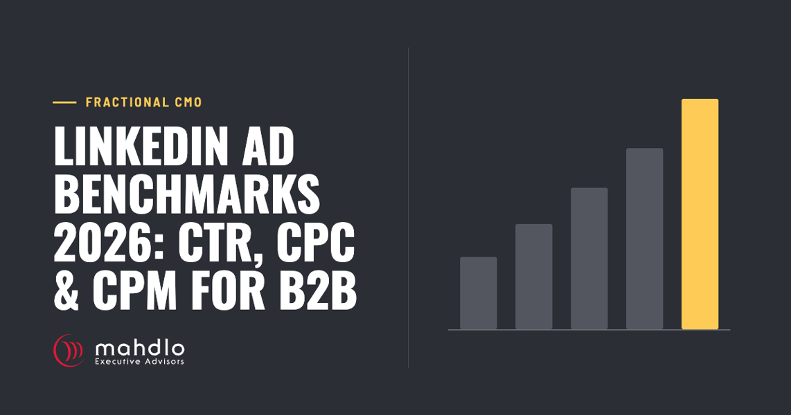 Mahdlo article card: LinkedIn Ad Benchmarks 2026: CTR, CPC & CPM for B2B