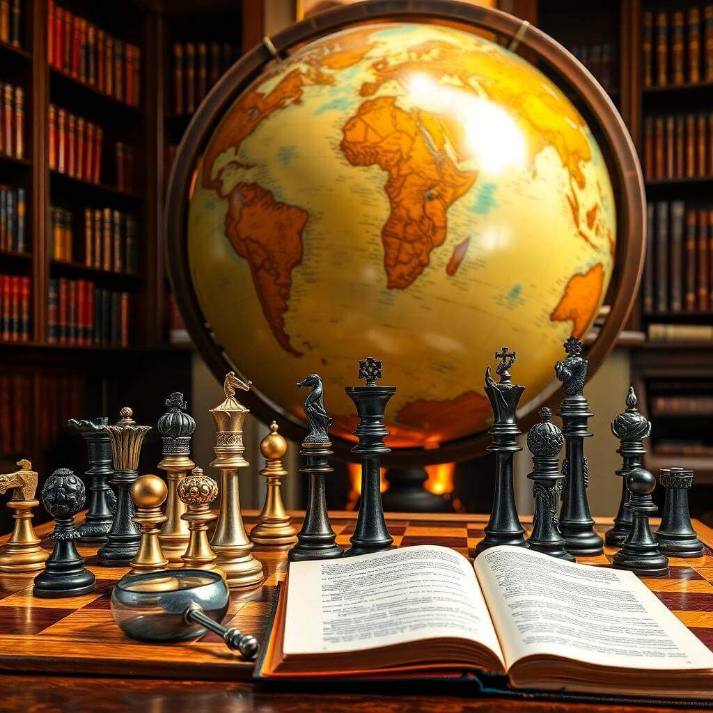intricate-chess-pieces-antique-globe-still-life