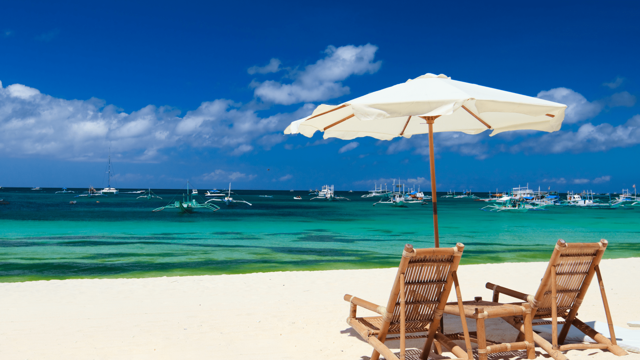 beach with chairs