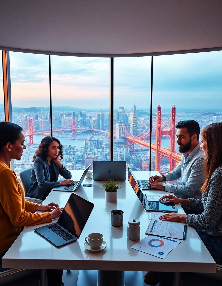 diverse-tech-team-strategy-meeting-sf-skyline diverse-tech-team-strategy-meeting-sf-skyline