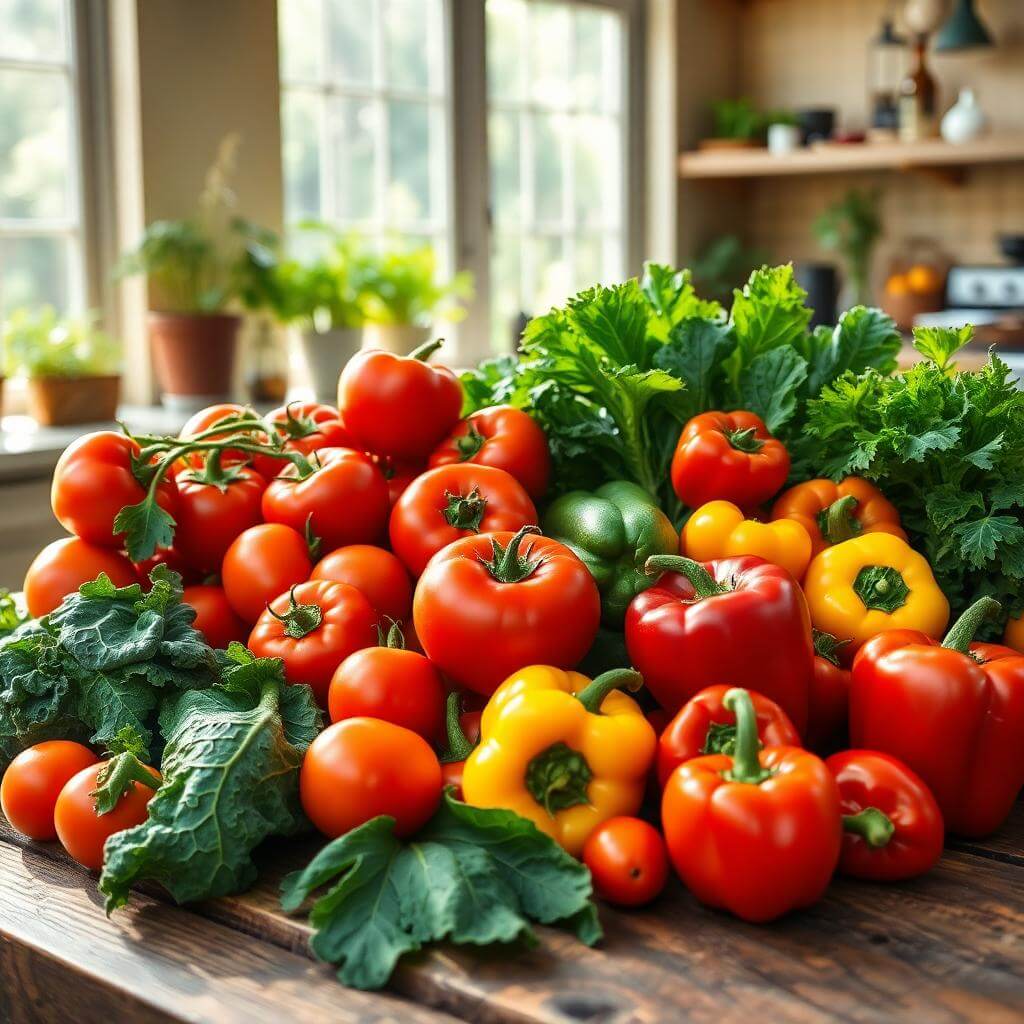 vibrant-organic-vegetables-fruits-kitchen vibrant-organic-vegetables-fruits-kitchen